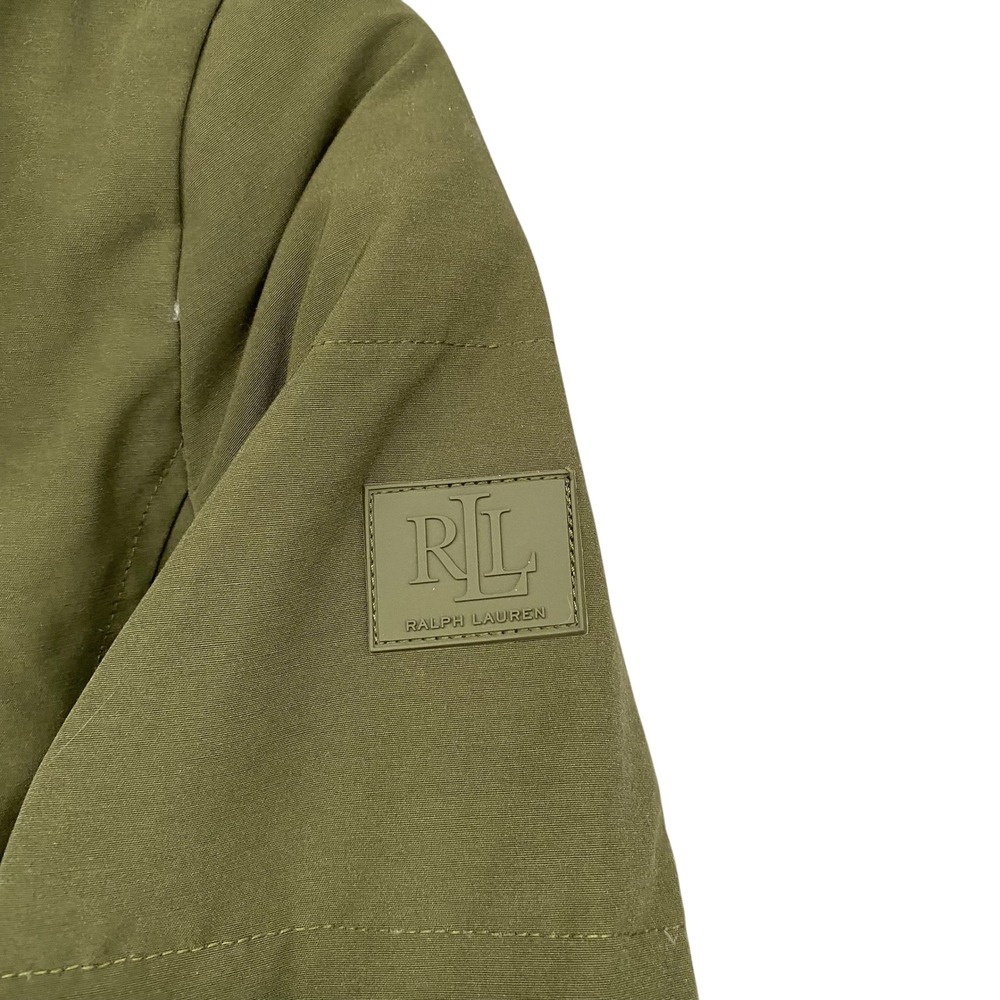 Lauren Ralph Lauren Womens Olive Green Faux Fur Trim Hooded Down Puffer Small‎ - Picture 2 of 13